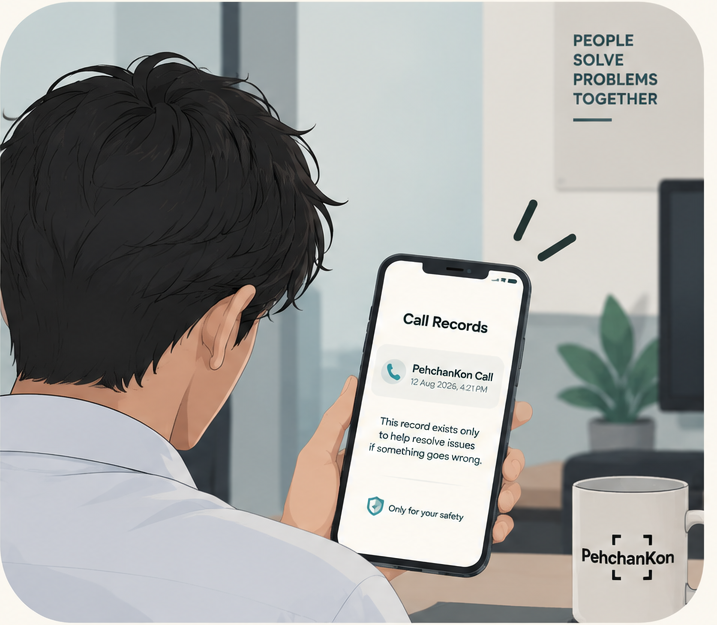 A call record kept only so an issue can be sorted out if something goes wrong